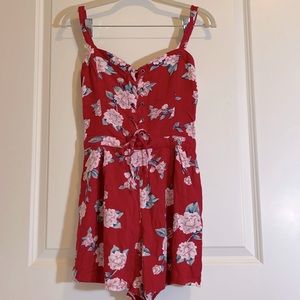 Red floral Mini Onesie Dress